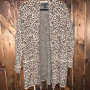 Cynthia Rowley Leopard Print Open Cardigan
